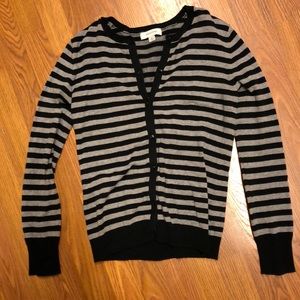 Black and gray striped sweater